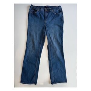 Bandolino Blu Straight‎ Leg Jeans Womens 14 (31x31.5) Blue Embroidered Pocket